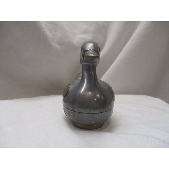 Pewter Metal Brass‎ details Duck Keepsake Mallard candy dish midcentury modern - Picture 4 of 7